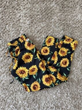 Jac Vanek Black Sunflower Jogger Pants
